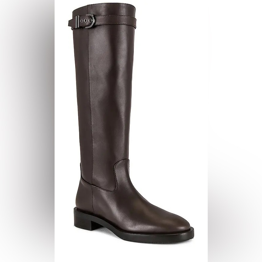 Stuart Weitzman Brown Maverick Buckled Leather Boots